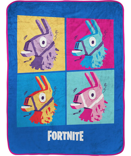 Manta De Viaje Fortnite Blue Llama - Mide 40 X 50 Pulgadas, 