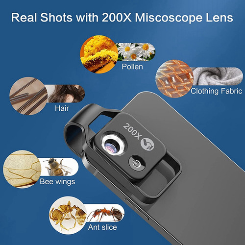 Accesorio De Microscopio Para Teléfono Celular 200x Con Lent