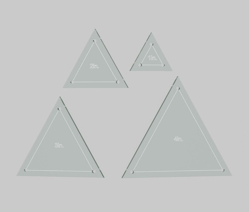 Triangulo Quilting Template Set 4,  3,  2,  Costura 1 4 