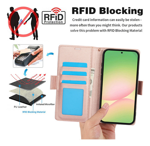 Funda De Piel Tipo Cartera Con Tapa Para Samsung Galaxy A56 A36 A26 A16 A06
