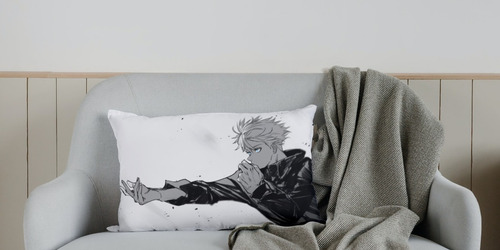 Cojin Almohada Satoru Gojo B/n Jujutsu Kaisen Anime Hogar