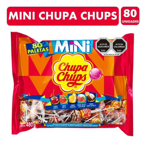 Mini Chupa Chups - Sabores Frutales (bolsa Con 80 Unidades)
