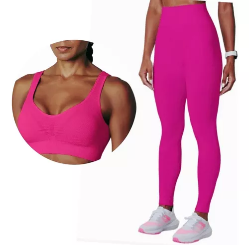 Conjunto Lupo Calça Legging Top Feminino Fitness Academia Leguin Sem  Costura Legues Sport Original - Preto