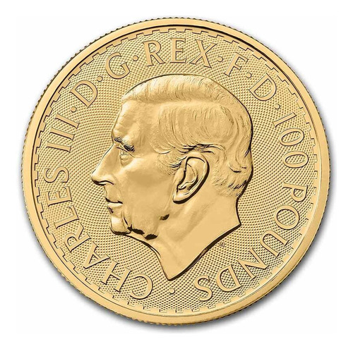Moneda Oro Puro Britannia Charles 100 Pounds 1 Onza 2025