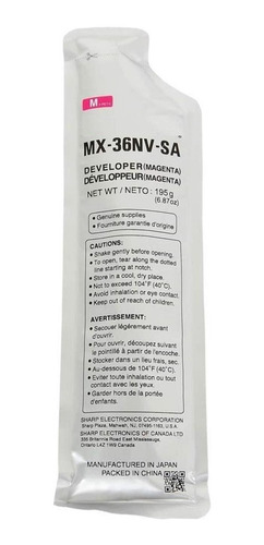 Imagen 1 de 1 de Revelador Sharp Mx-36nvsa Magenta Mx 2310 2610 2614 2615 261