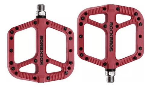 Pedales Plataforma Rockbros Nylon Mtb 10 Pins/ Alta Calidad Color Rojo Color Pedal Rojo