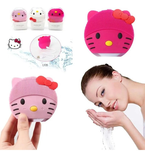 Limpiador Facial Eléctrico De Silicona Diseño De Hello Kitty