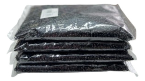 Medio Kilo Mostacillas Por Mayor Para Pulseras 2mm Negro Opaco