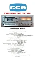 Comprar Catálogo \u002F Folder: Tape Deck Cce Cd-7070 # Novo Okm.
