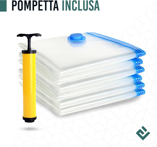 5 Bolsas De Ropa De Compresión Al Vacío 50×60cm Con Bomba