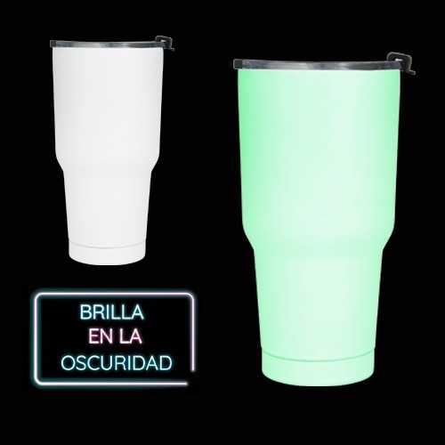Termo De Acero Inoxidable Doble Pared Brilla En La Oscuridad