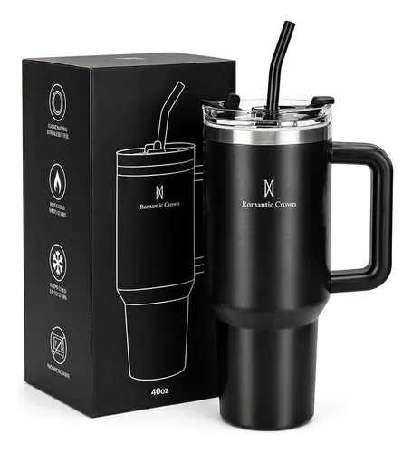 Copo Térmico Gigante 1,2l Inox Com Tampa E Inox Canudo