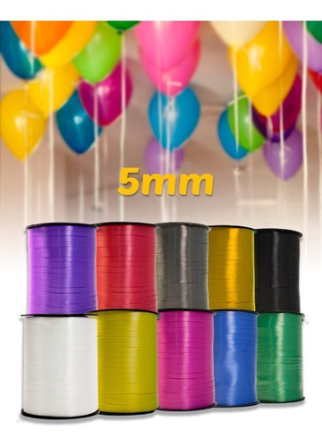 2 Rollos De 450mt  Cinta Lisa  Para Globos Helio