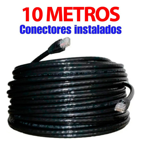 Cable De Red 10 Mts Exterior Utp Cat5e Intemperie Redes