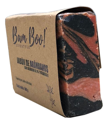Imagen 3 de 5 de Jabón Arándanos Con Colágeno Y Vitamina H 100 Gr Bam Boo!