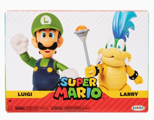 Paquete 2 Figuras Luigi Y Larry Koopa 11cm De Super Mario Ni