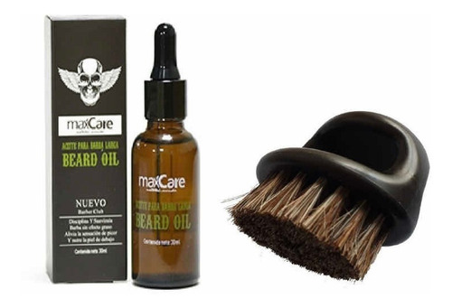 Kit Aceite De Barba Maxcare + Cepillo De Barba