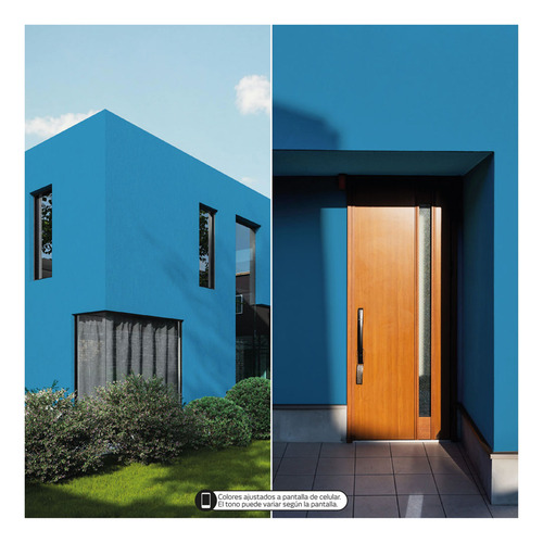 Pintura Látex Tecza 10l Colores Intensos Interior Y Exterior Azul Turquesa Mate