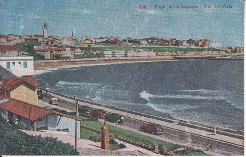 1955 Postal Terley Mar Del Plata Playa De Los Ingleses Color