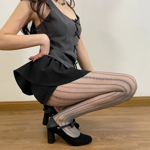 Medias Sexy De Encaje Con Forma De Red, Medias De Seda Lolit