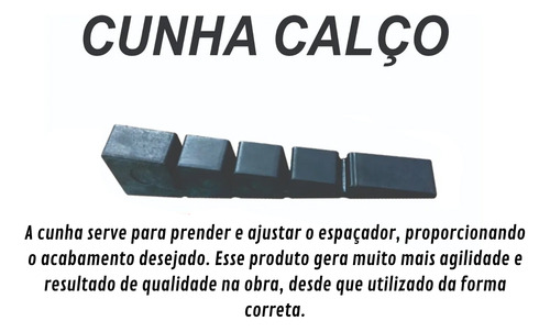 Calço Cunha Regulagem Vidro Temperado - 1000 Unid Cor Preto