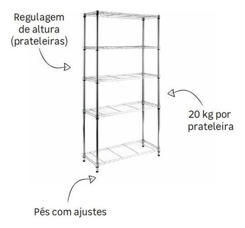 Estante organizador multiusos de acero cromado de lujo, 180 x 90 x 35 cm