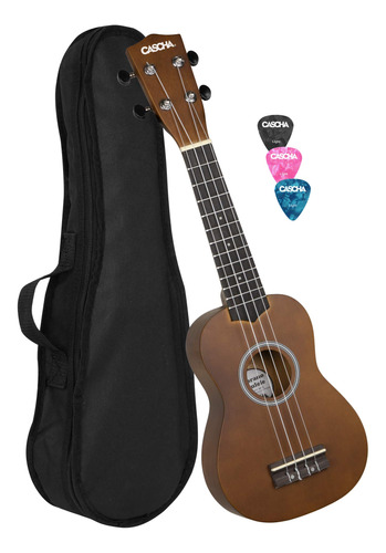 Cascha, Ukelele Soprano De 4 Cuerdas Con Bolsa De Nailon Neg