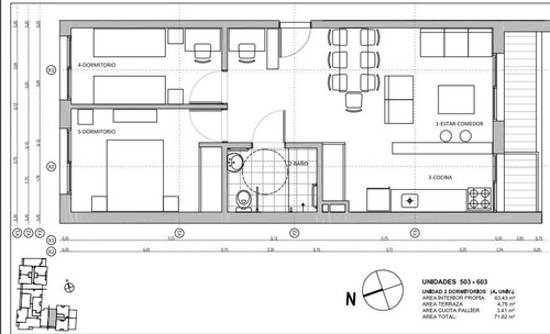 Imagen 17 de 23 de Apartamento Dos Dormitorios, Baño, Cocina