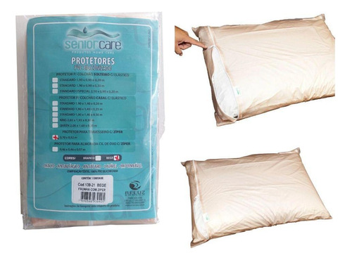 Protetor Impermeável De Travesseiro Pvc Siliconado Com Ziper