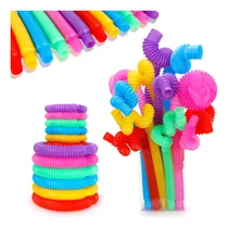 Comprar Juguete Sensorial De Tubo Para Apretar, Paquete De 12 Tubos Elásticos, Juguete De Habilidades Motoras Finas, Aprendizaje Para Niños Pequeños, De Navidad, Juguete Para Aliviar La Ansiedad Y El
