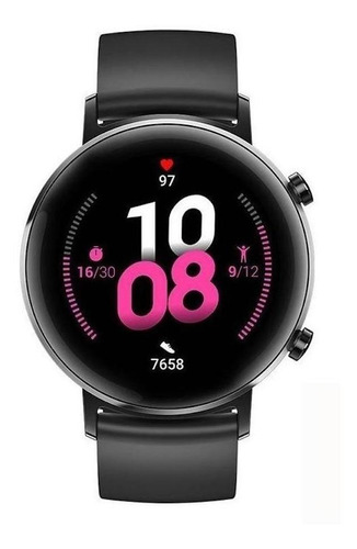 Huawei Watch GT 2 Sport 42mm caja 1.2mm de  acero inoxidable black, malla  night black de  fluoroelastómero DAN-B19