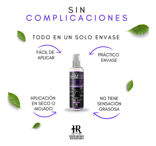 Leave In Capilar Acondicionador Sin Enjuague Tratamiento Cabello Maltratado Dañado 120 ml Hermoso Remedio ®