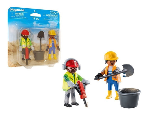 Imagem 1 de 3 de Playmobil - Pack 2 Figuras Trabalhadores Da Construção 70273