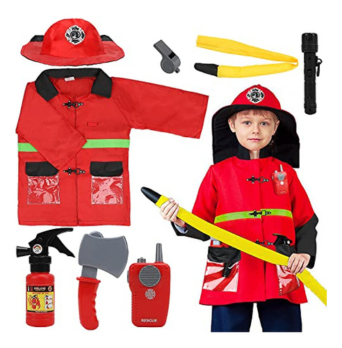 Toy Traje De Bomberos Para Niños 2t Con Juguetes De Tc1my