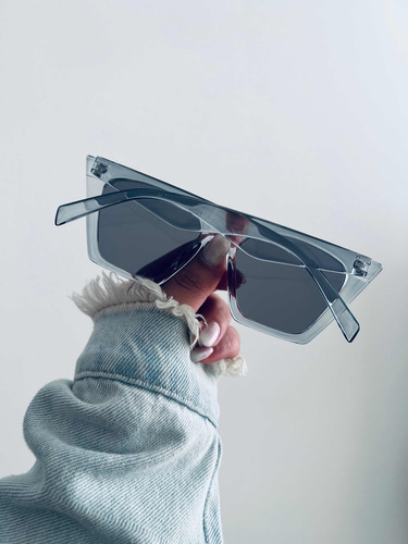 Gafas Sol Lentes Mujer Gris Marco Transparente Clasico