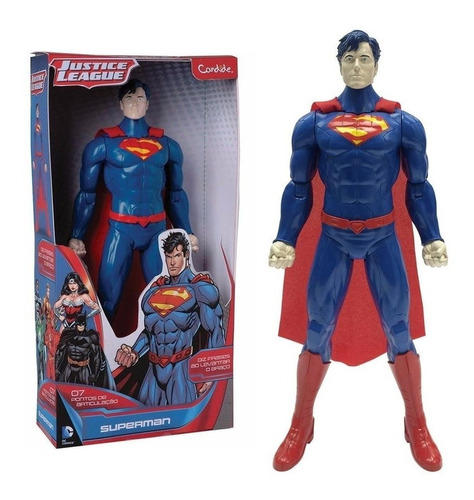 Boneco Articulado 35cm Super Homem Liga Da Justiça Candide