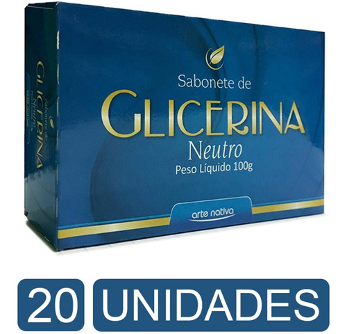 20x Sabonete Neutro De Glicerina Para Limpeza Do Rosto 100g