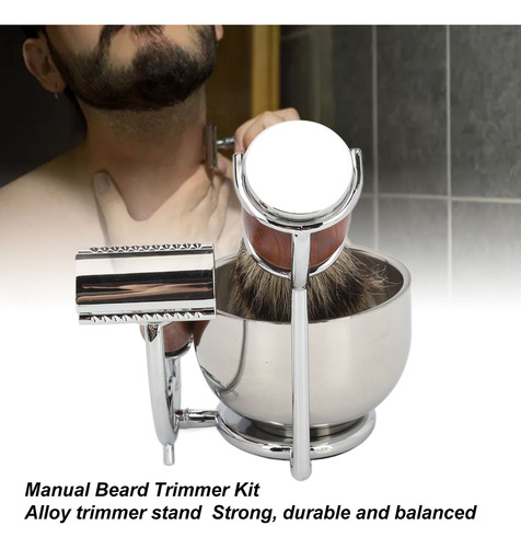 Kit De Cepillos Para Barba, Recortador Manual, Soporte De Al