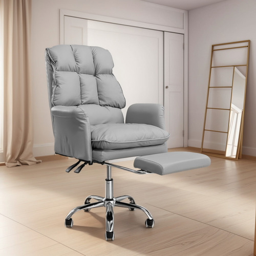 Silla De Escritorio Ejecutiva Elegante Bossa Anderson Color Gris