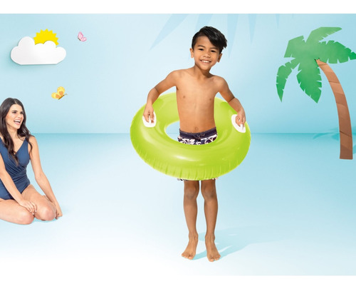 Flotador Inflable Anillo Con Asas Intex Colores Pop 76cm