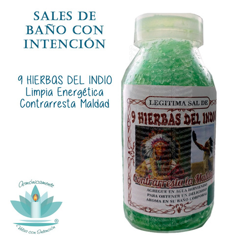 Sales De Intención 9 Hierbas Del Indio - Sal Baño Esotérica