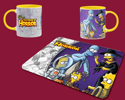 Mousepad Simpson + Taza, Regalo Personalizado A1
