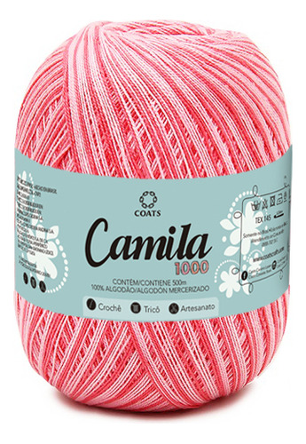 Linha Camila 1000 Mesclada 150g Tex 145 Crochê Várias Cores Cor 05288 - Rosa Claro/escuro