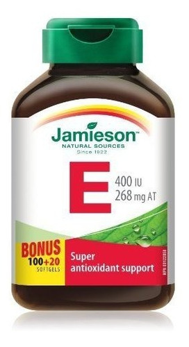 Jamiesonvitamin E 400 iu. Bono Tamaño 100 + 20 softgels  s