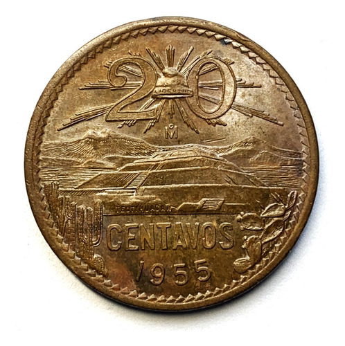 20 Centavos 1955 Mo. Águila Chica  (no.2)