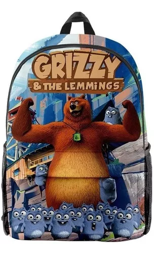 Grizzy e os lemmings impressão 3d mochilas meninos meninas