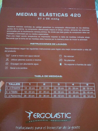 Media Elastica De Compresion 27/35 Mod 3/4 Ergolastic