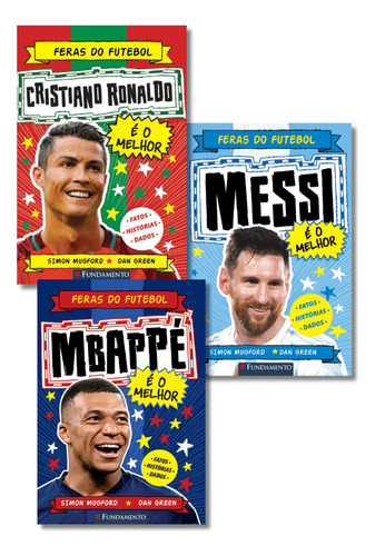 Kit Feras Do Futebol: Mbappé + Messi + Haaland, De Simom Mugford. Editorial Fundamento, Capa Mole Em Português