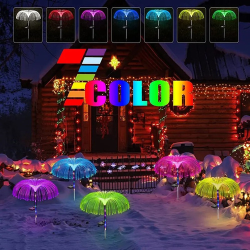 Luces Solares Navideñas Con Medusas Para Exteriores, 2 Unida