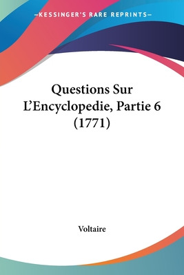 Libro Questions Sur L'encyclopedie, Partie 6 (1771) - Vol...